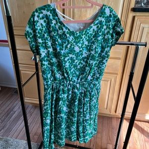 Green multi-color dress